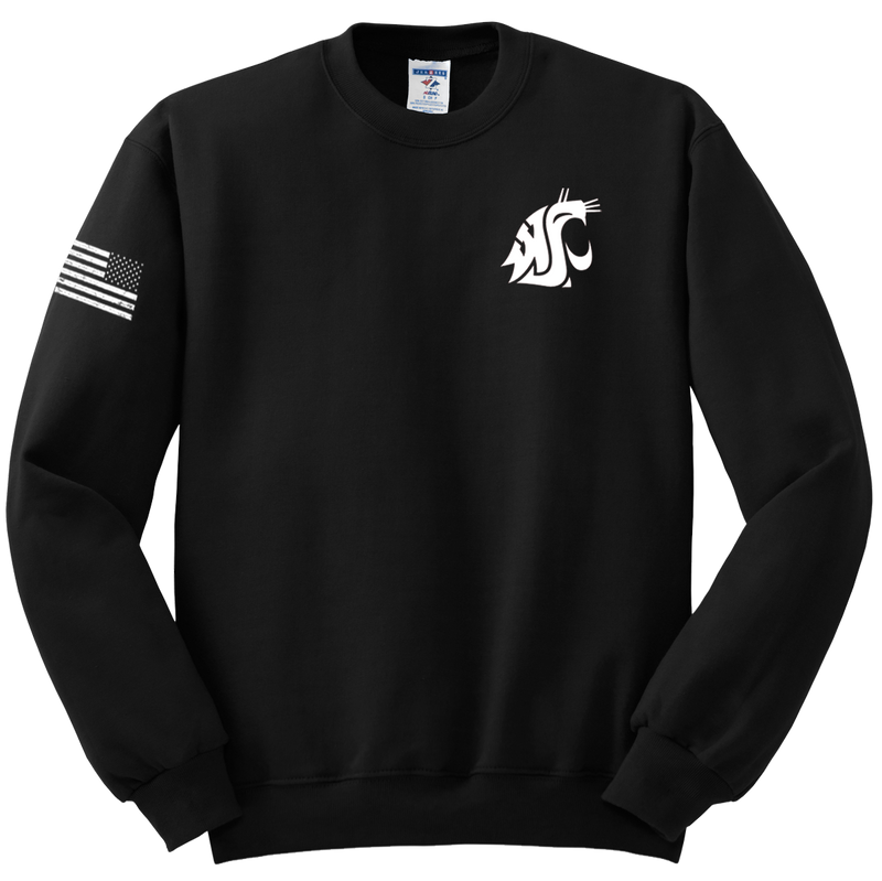 WSU ROTC Blend Crewneck Sweatshirt with Right Sleeve Flag