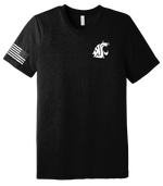 WSU ROTC Unisex Triblend Short Sleeve Tee with Right Sleeve Flag