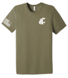 WSU ROTC Unisex Triblend Short Sleeve Tee with Right Sleeve Flag