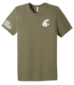 WSU ROTC Unisex Triblend Short Sleeve Tee with Right Sleeve Flag