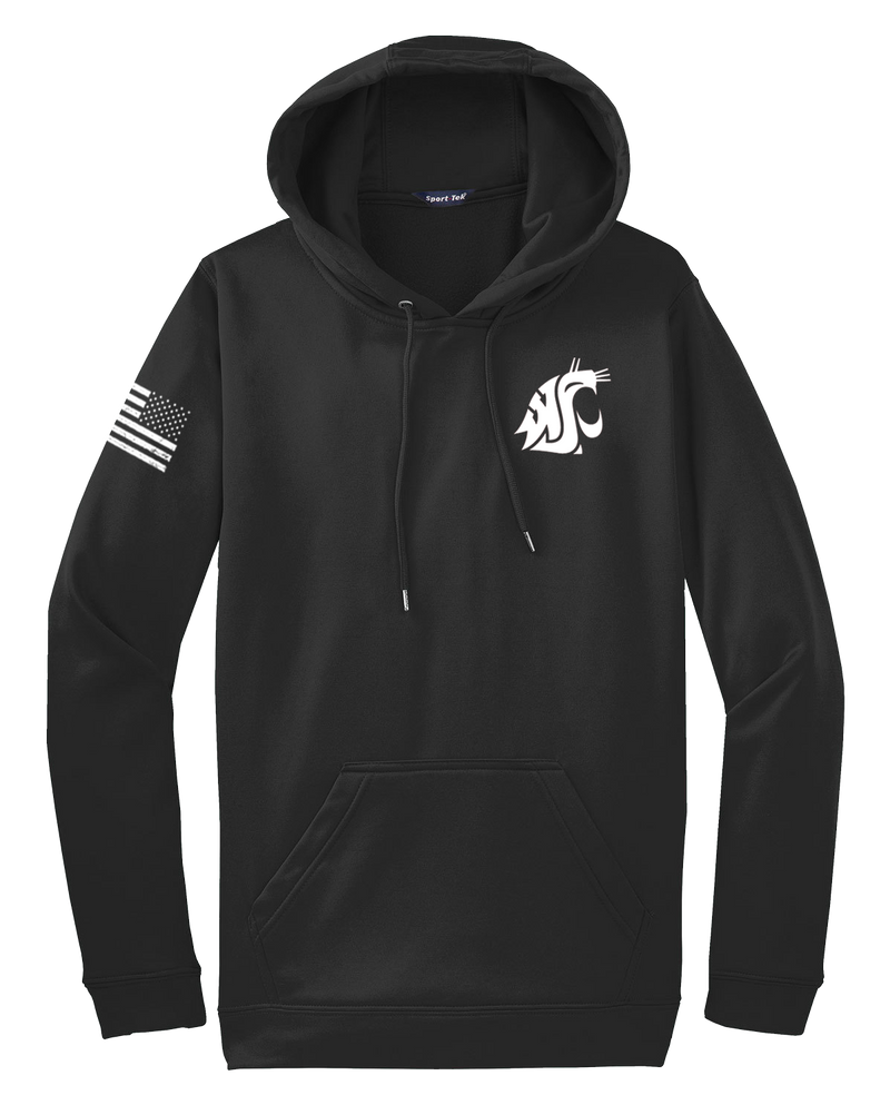 WSU ROTC Fleece Hooded Pullover with Right Sleeve Flag