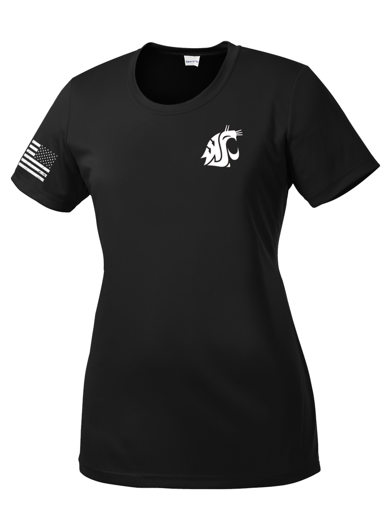 WSU ROTC Ladies Competitor Tee with Right Sleeve Flag