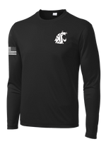 WSU ROTC Long Sleeve Competitor Tee with Right Sleeve Flag