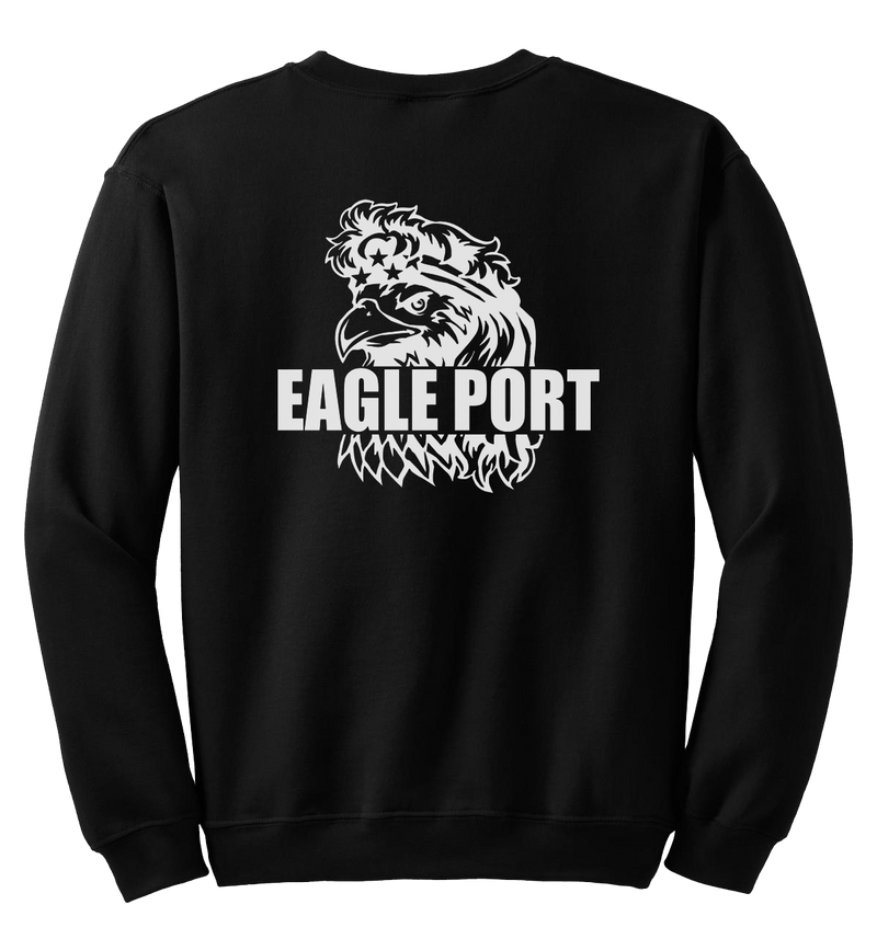 62D Aerial Port Squadron Blend Crewneck Sweatshirt Eagle Port with Headband on Eagle