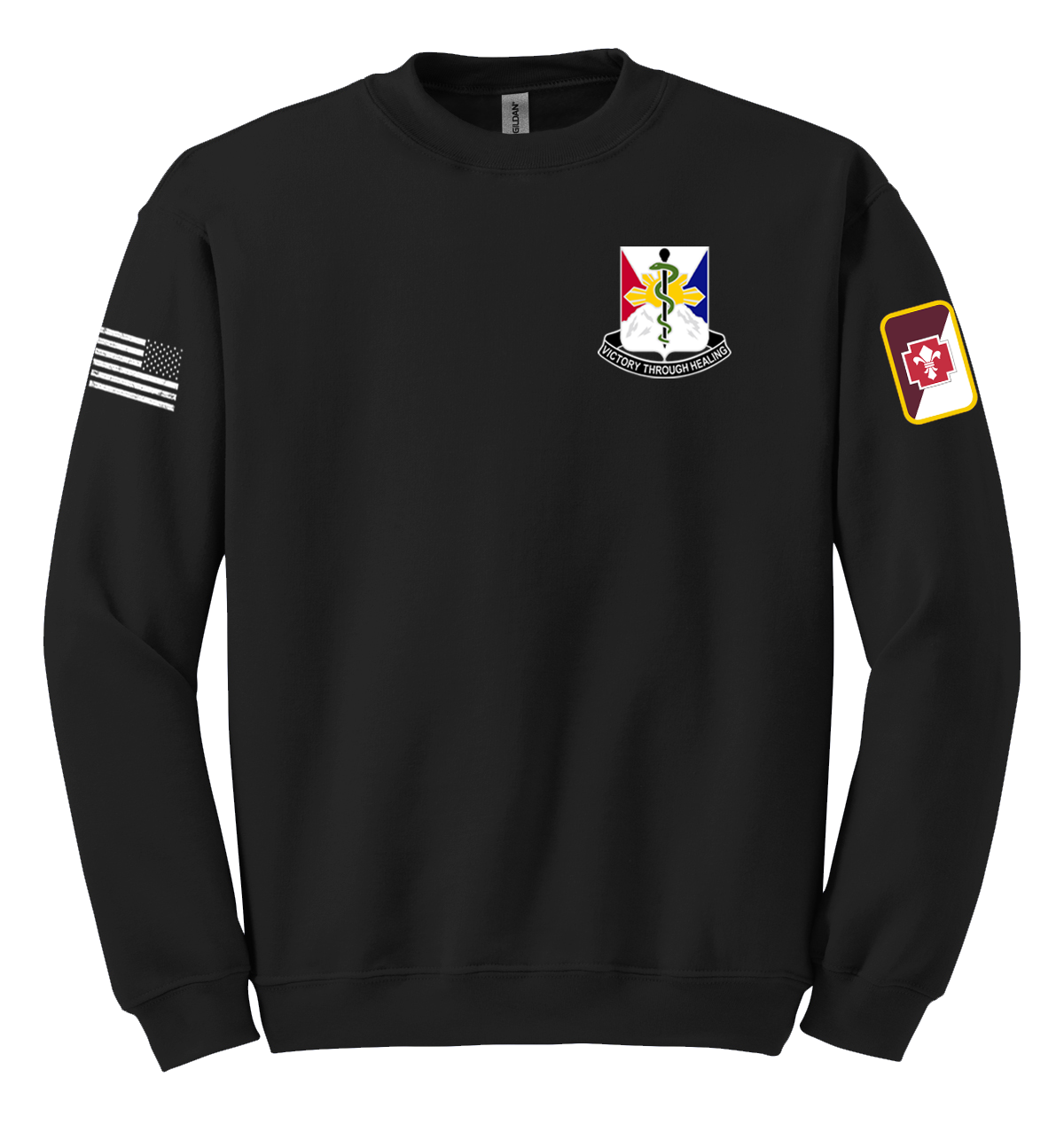 29th Hospital Center Blend Crewneck Sweatshirt with two sleeve print