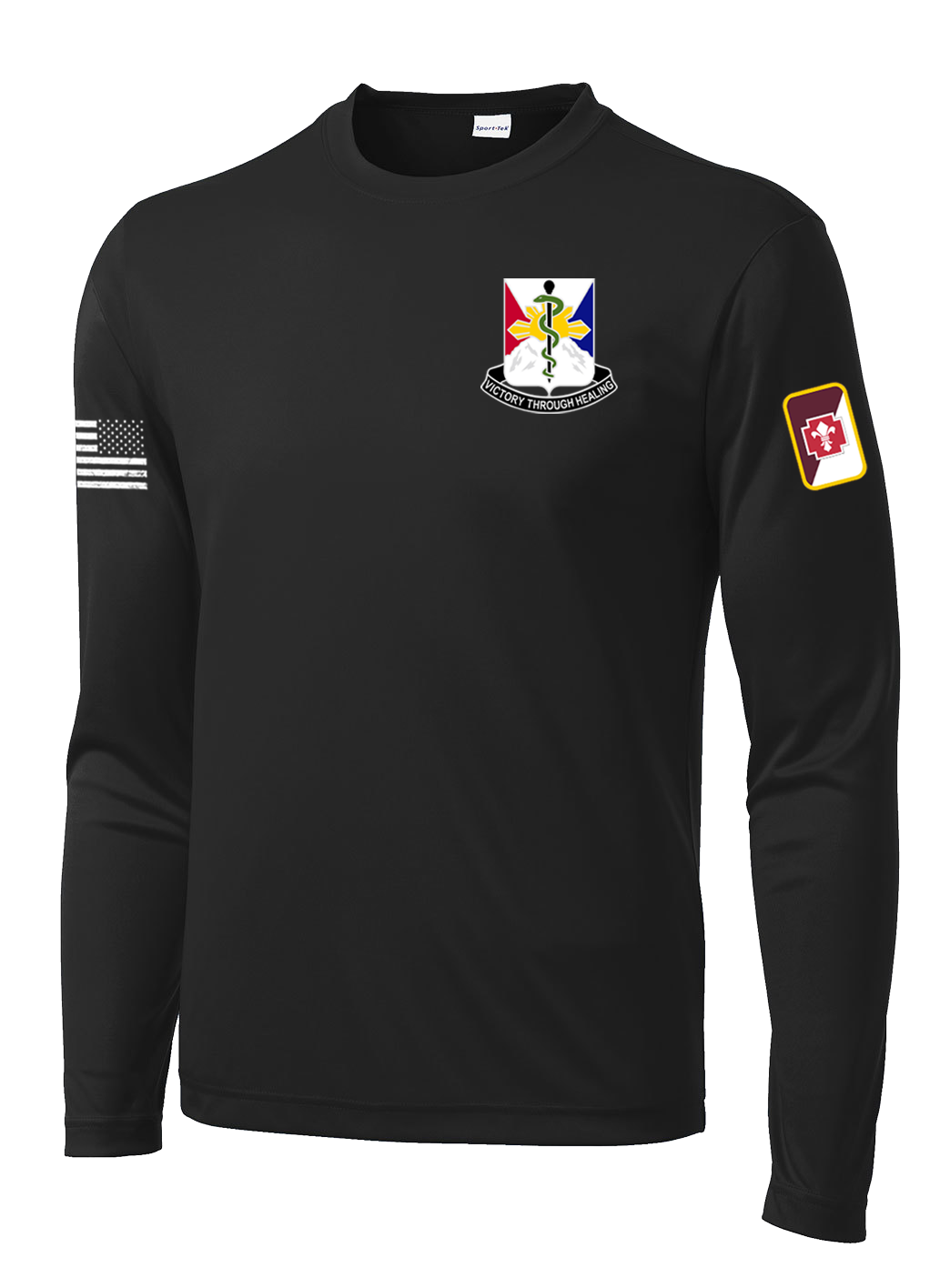29th Hospital Center Long Sleeve Competitor Tee with two sleeve print
