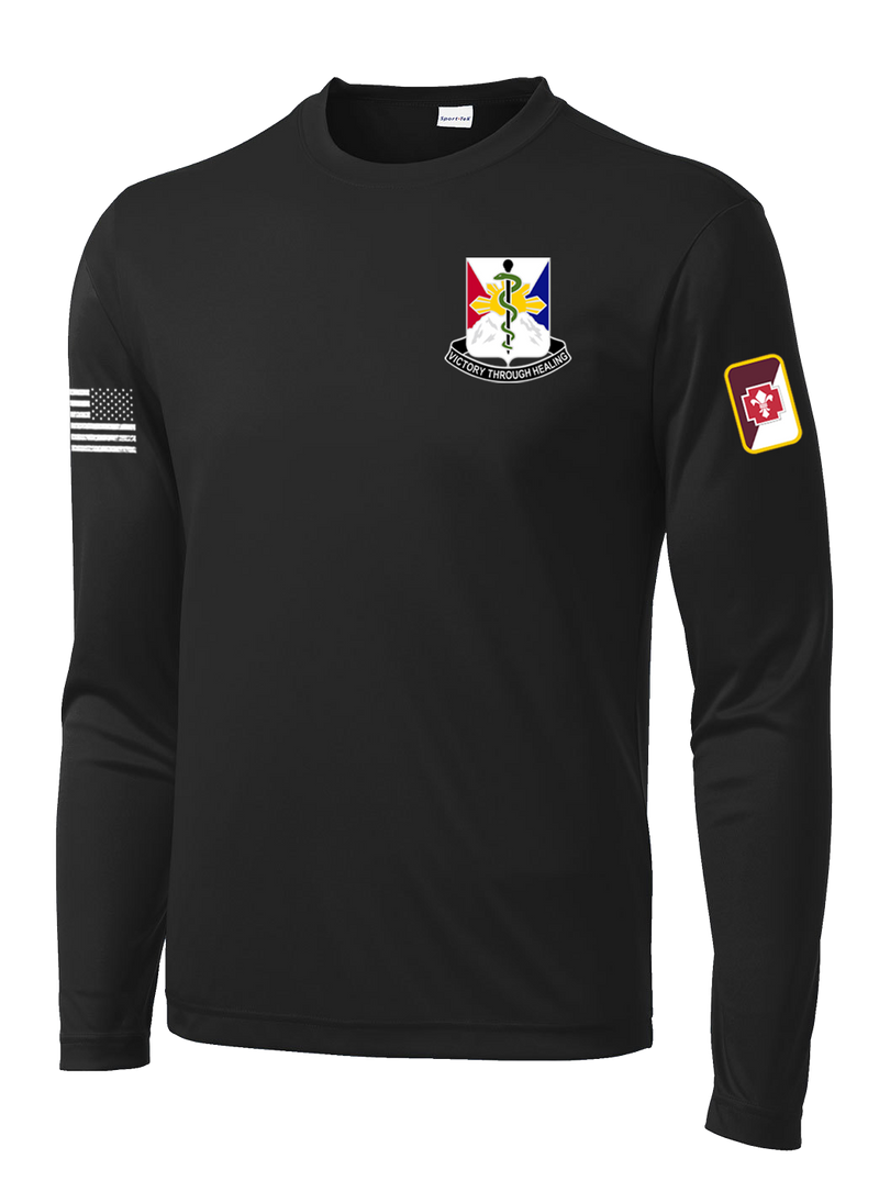 29th Hospital Center Long Sleeve Competitor Tee with two sleeve print