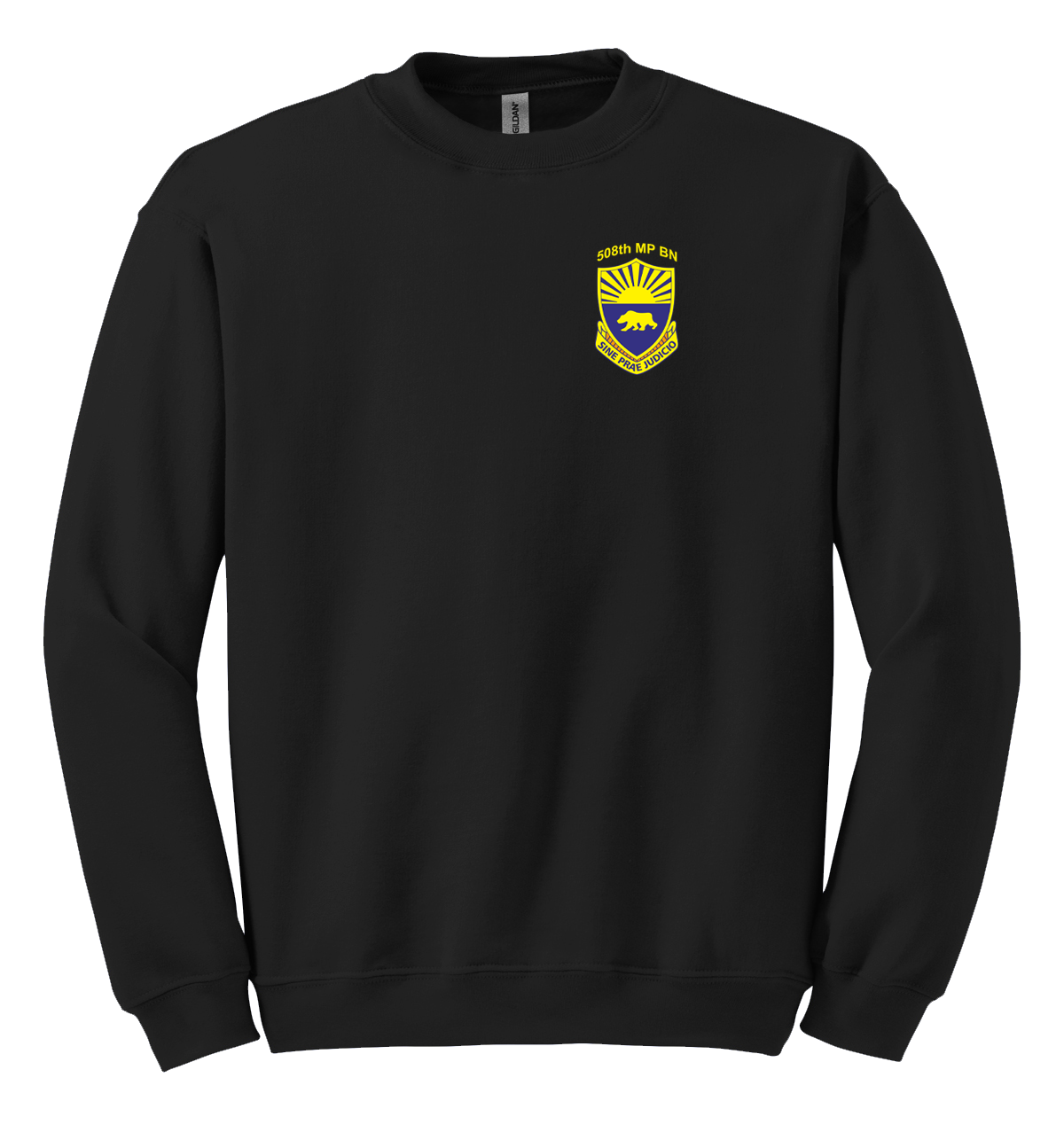 508th MP BN Blend Crewneck Sweatshirt with CUSTOS on the Left Sleeve