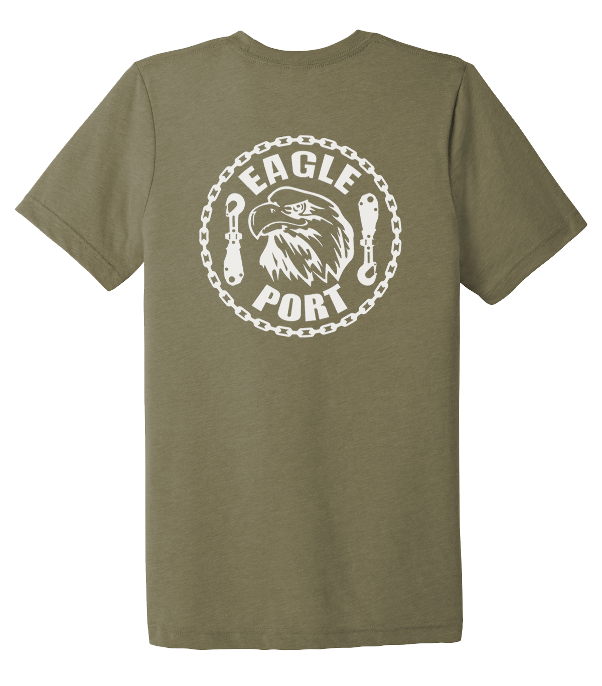 62D Aerial Port Squadron Unisex Triblend Short Sleeve Tee Port Eagle with Chain Link
