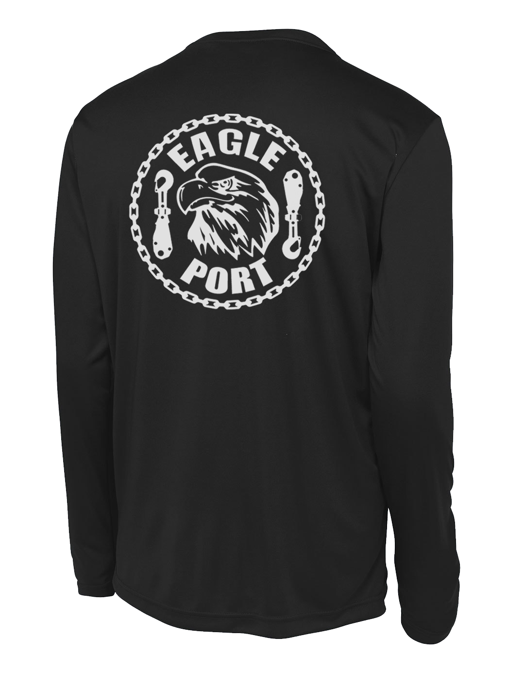 62D Aerial Port Squadron Long Sleeve Competitor Tee Eagle Port with Chain Link
