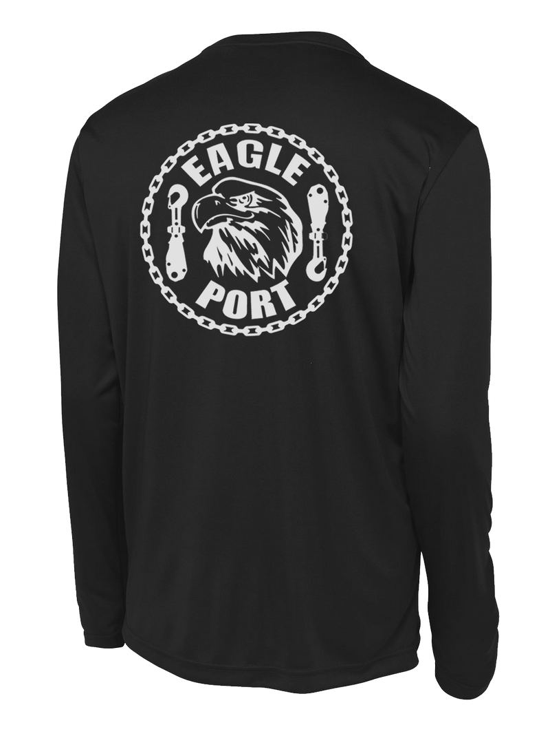 62D Aerial Port Squadron Long Sleeve Competitor Tee Eagle Port with Chain Link