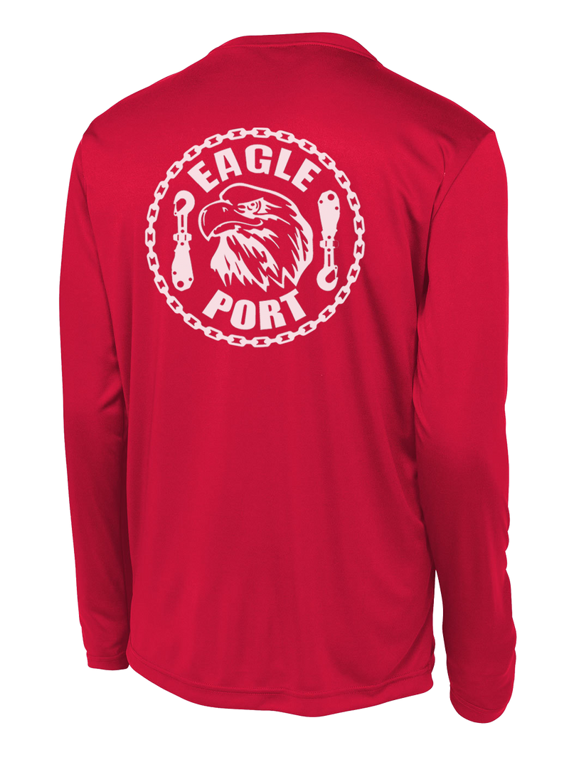 62D Aerial Port Squadron Long Sleeve Competitor Tee Eagle Port with Chain Link