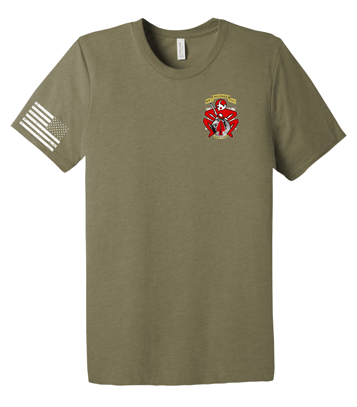 64th GPC Unisex Triblend Short Sleeve Tee with Right Sleeve Flag