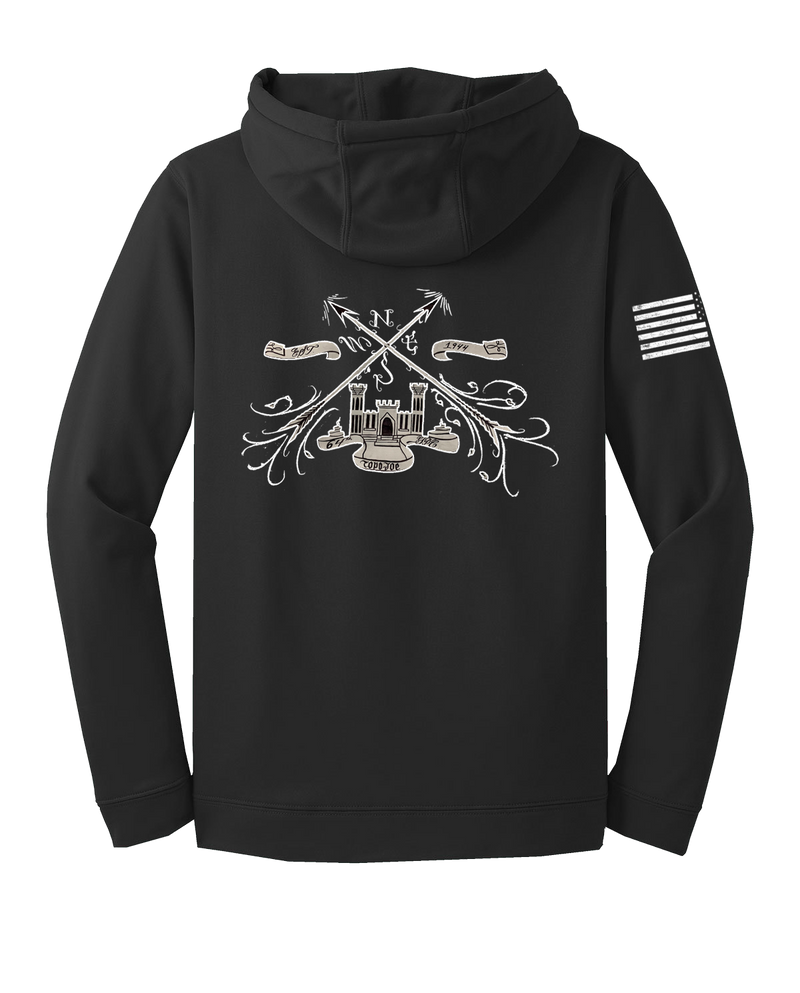 64th GPC Fleece Hooded Pullover with Right Sleeve Flag