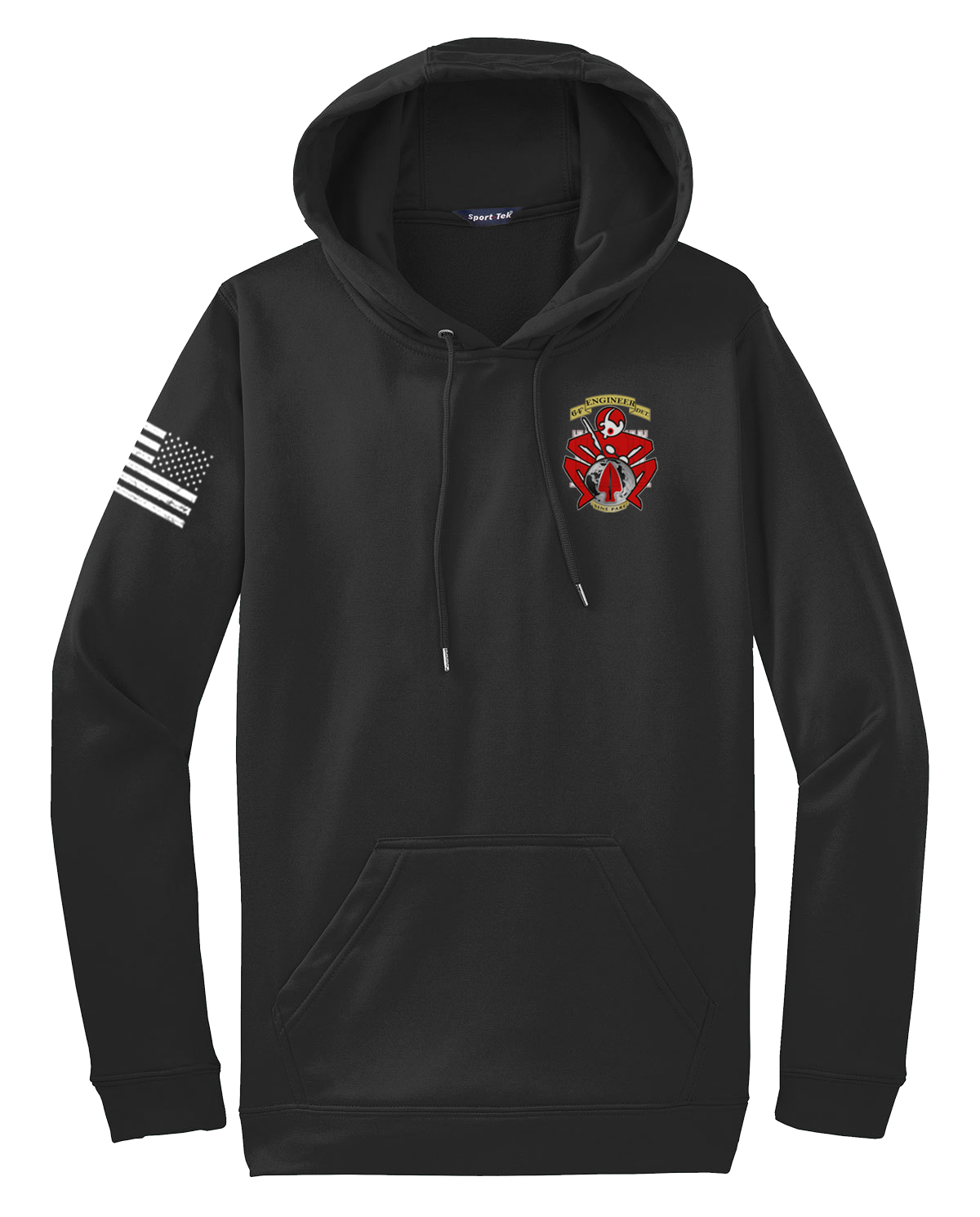 64th GPC Fleece Hooded Pullover with Right Sleeve Flag