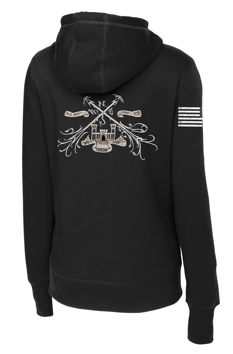 64th GPC Ladies Poly/Cotton Blend Hoodie with Right Sleeve Flag