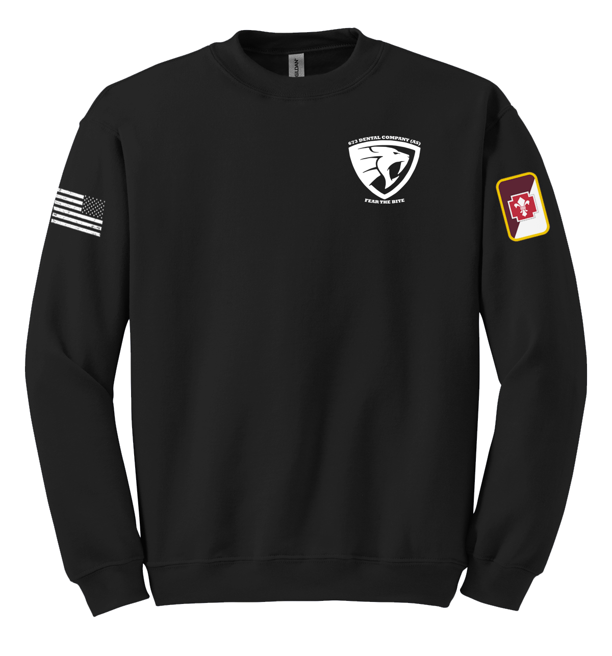 673rd DCAS Blend Crewneck Sweatshirt with two sleeve print