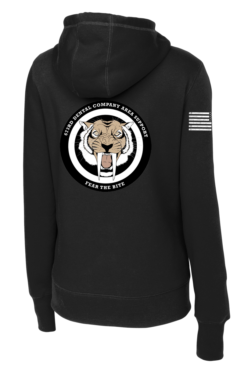 673rd DCAS Ladies Poly/Cotton Blend Hoodie with a two sleeve print