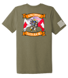 A Co 51st ESB Unisex Triblend Short Sleeve Tee with Right Sleeve Flag