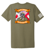 A Co 51st ESB Unisex Triblend Short Sleeve Tee with Right Sleeve Flag