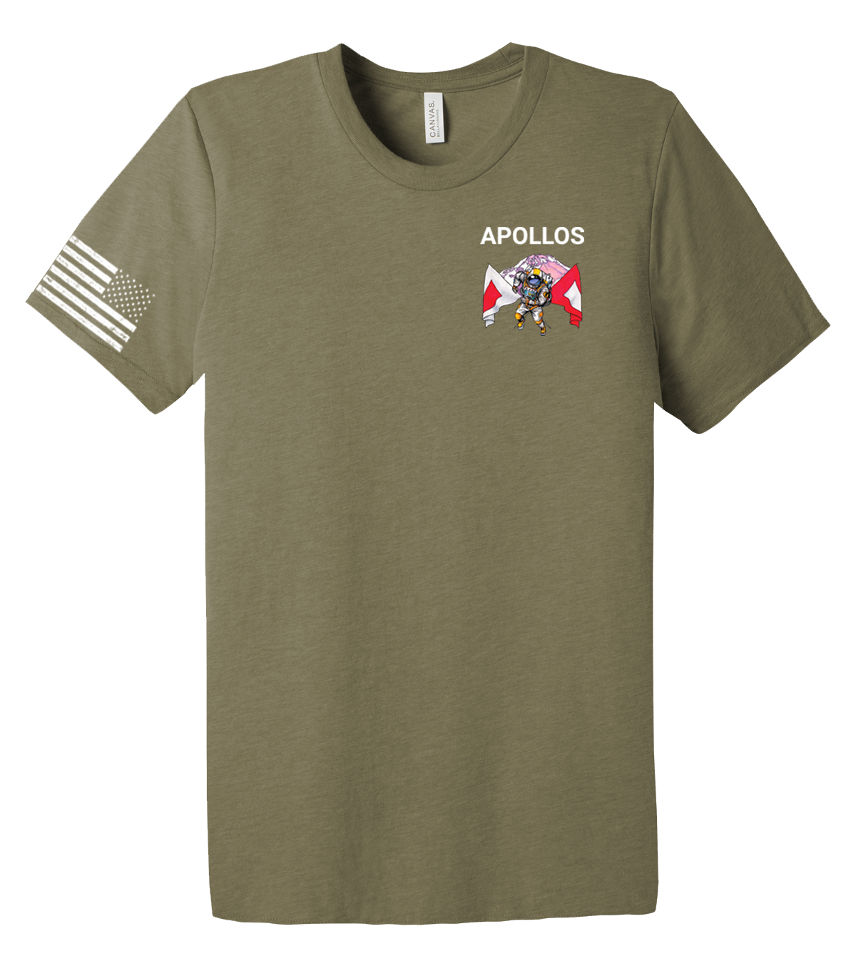 A Co 51st ESB Unisex Triblend Short Sleeve Tee with Right Sleeve Flag