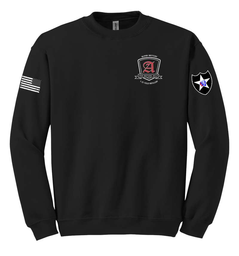 A Battery 1-37 FA Blend Crewneck Sweatshirt with Two Sleeve Print