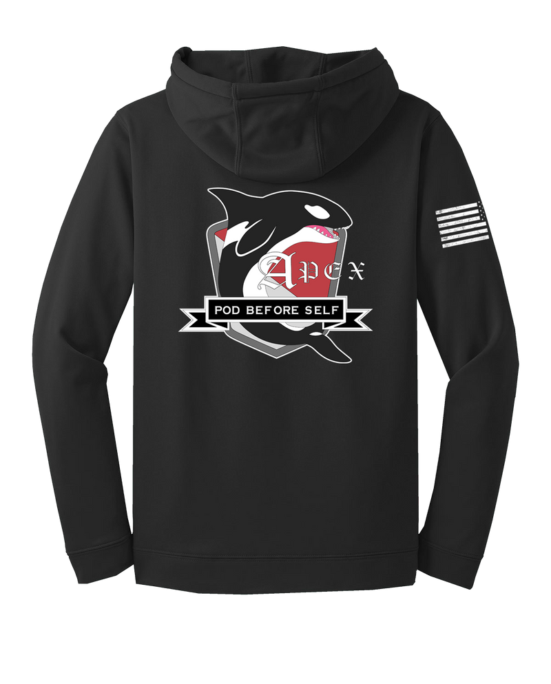 A Battery 1-37 FA Fleece Hooded Pullover with Two Sleeve Print