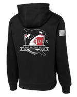 A Battery 1-37 FA Poly/Cotton Blend Hoodie with Two Sleeve Print