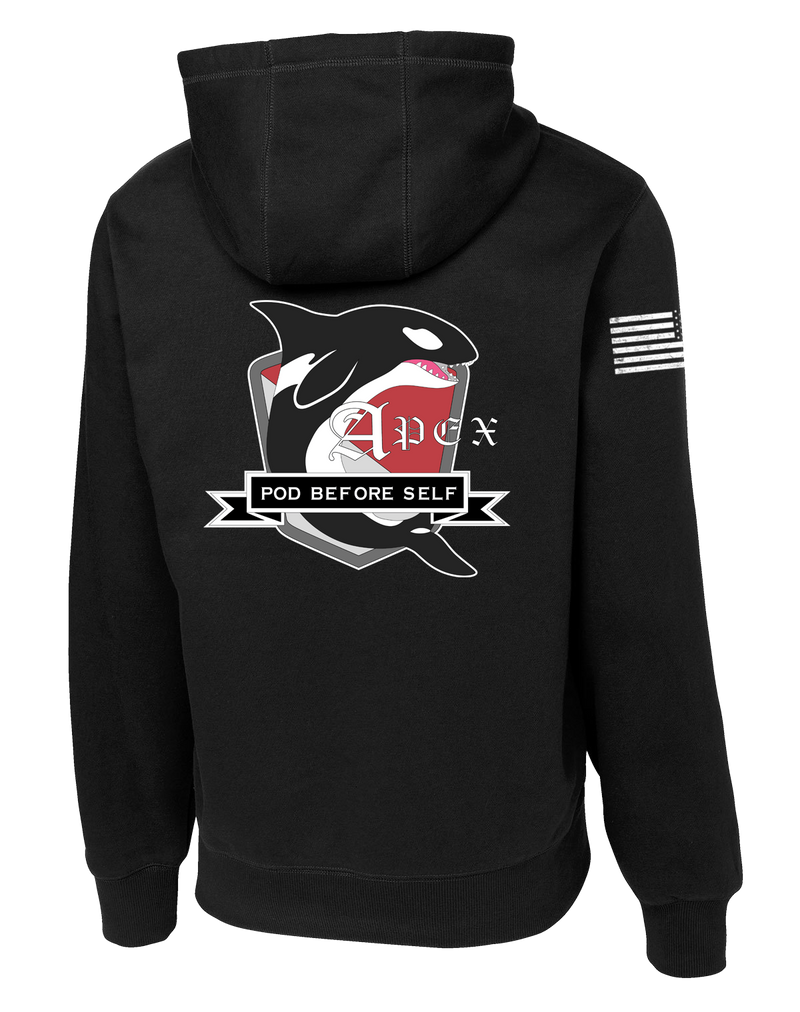 A Battery 1-37 FA Poly/Cotton Blend Hoodie with Two Sleeve Print