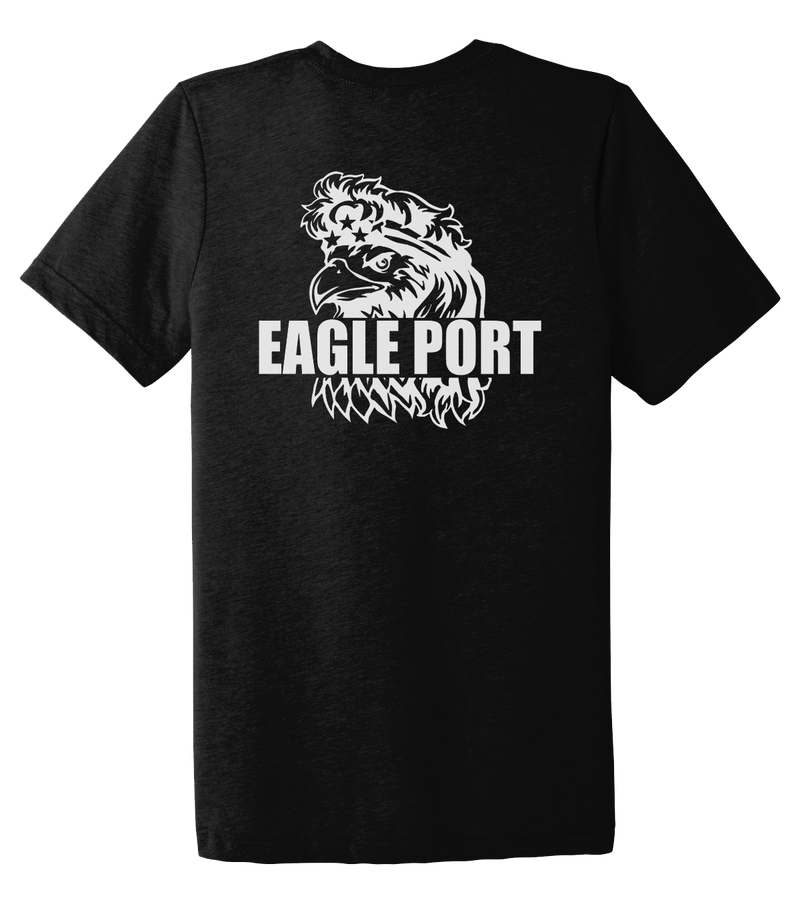 62D Aerial Port Squadron Unisex Triblend Short Sleeve Tee Port Eagle Port with Headband on Eagle