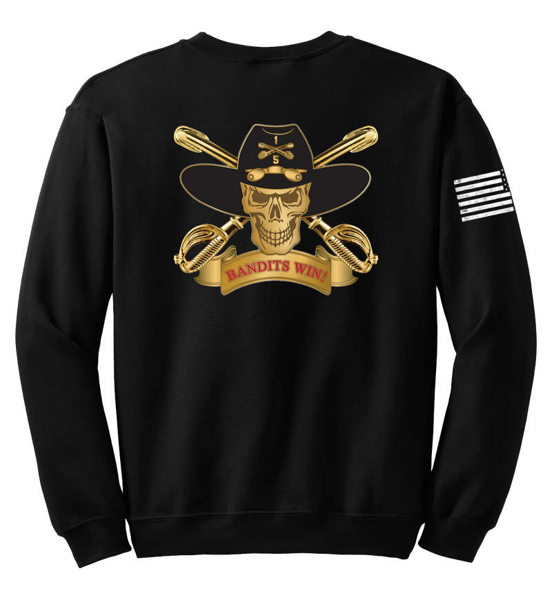 Bandit Troop 5-1 CAV Blend Crewneck Sweatshirt with Distressed Flag on Right Sleeve