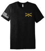 Bandit Troop 5-1 CAV Unisex Triblend Short Sleeve Tee with Flag with Effects on Right Sleeve