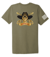 Bandit Troop 5-1 CAV Unisex Triblend Short Sleeve Tee with Flag with Effects on Right Sleeve