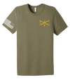 Bandit Troop 5-1 CAV Unisex Triblend Short Sleeve Tee with Flag with Effects on Right Sleeve