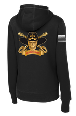 Bandit Troop 5-1 CAV Ladies Poly/Cotton Blend Hoodie with Distressed Flag on Right Sleeve