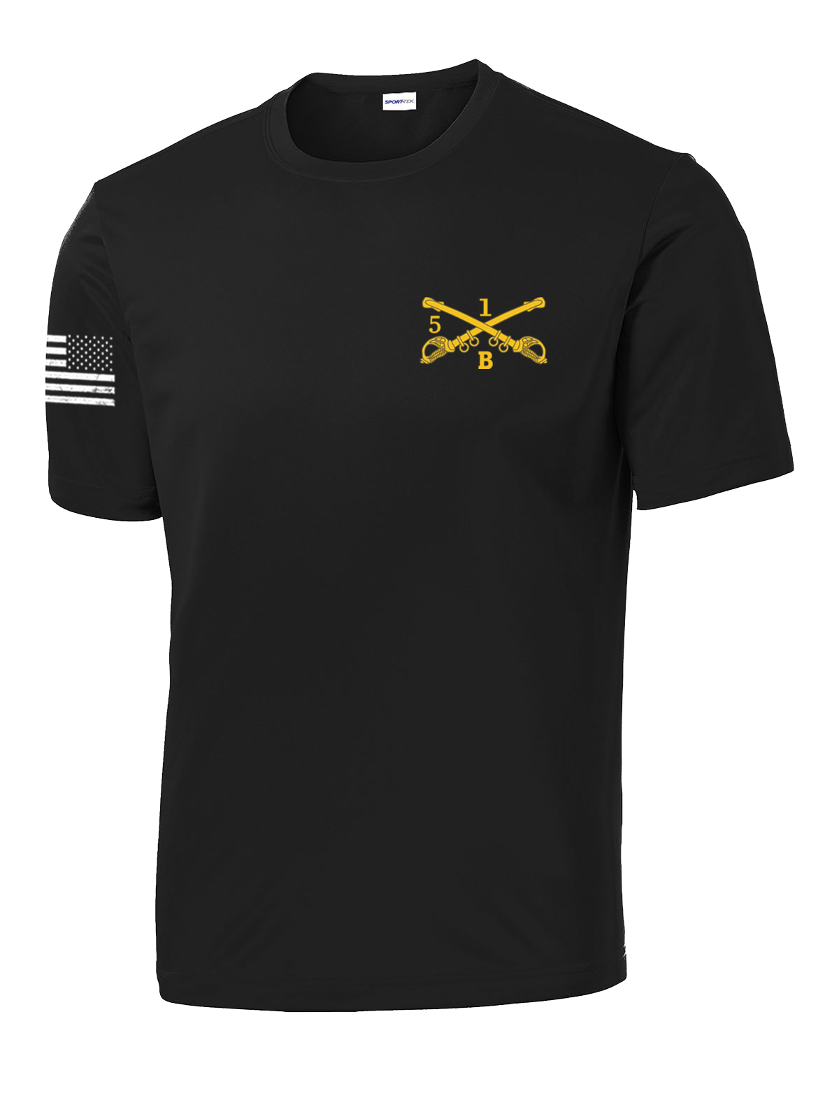 Bandit Troop 5-1 CAV Competitor Tee with Distressed Flag on Right Sleeve