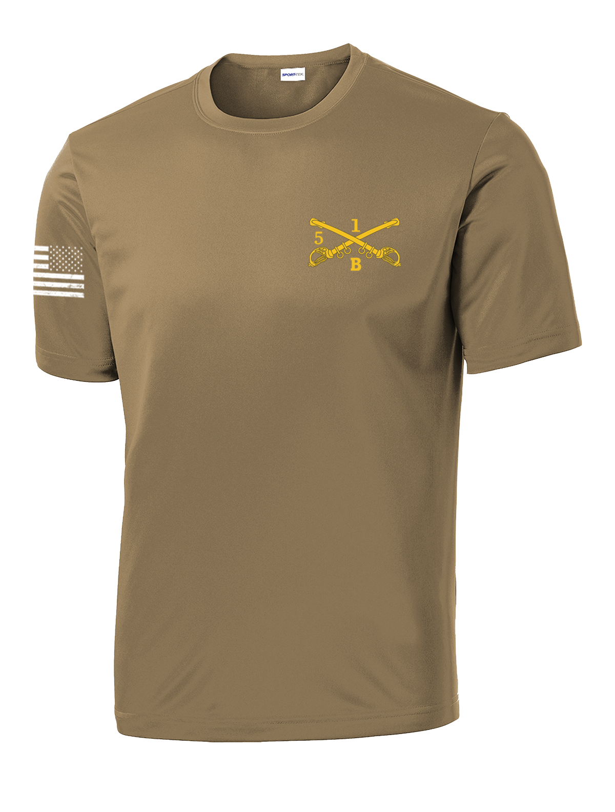 Bandit Troop 5-1 CAV Competitor Tee with Distressed Flag on Right Sleeve