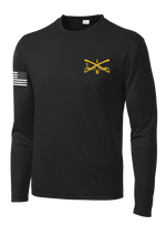 Bandit Troop 5-1 CAV Long Sleeve Competitor Tee with Distressed Flag on Right Sleeve