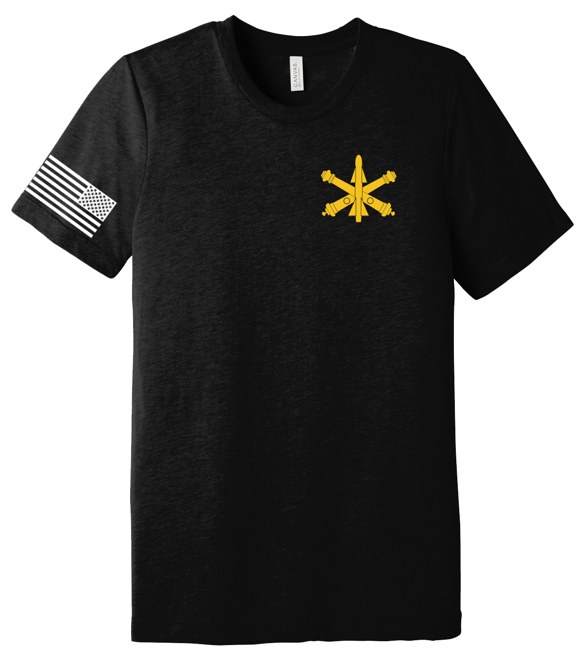 Bravo Battery 1-51 ADA Triblend Short Sleeve Tee with Back Design & Right Sleeve Flag