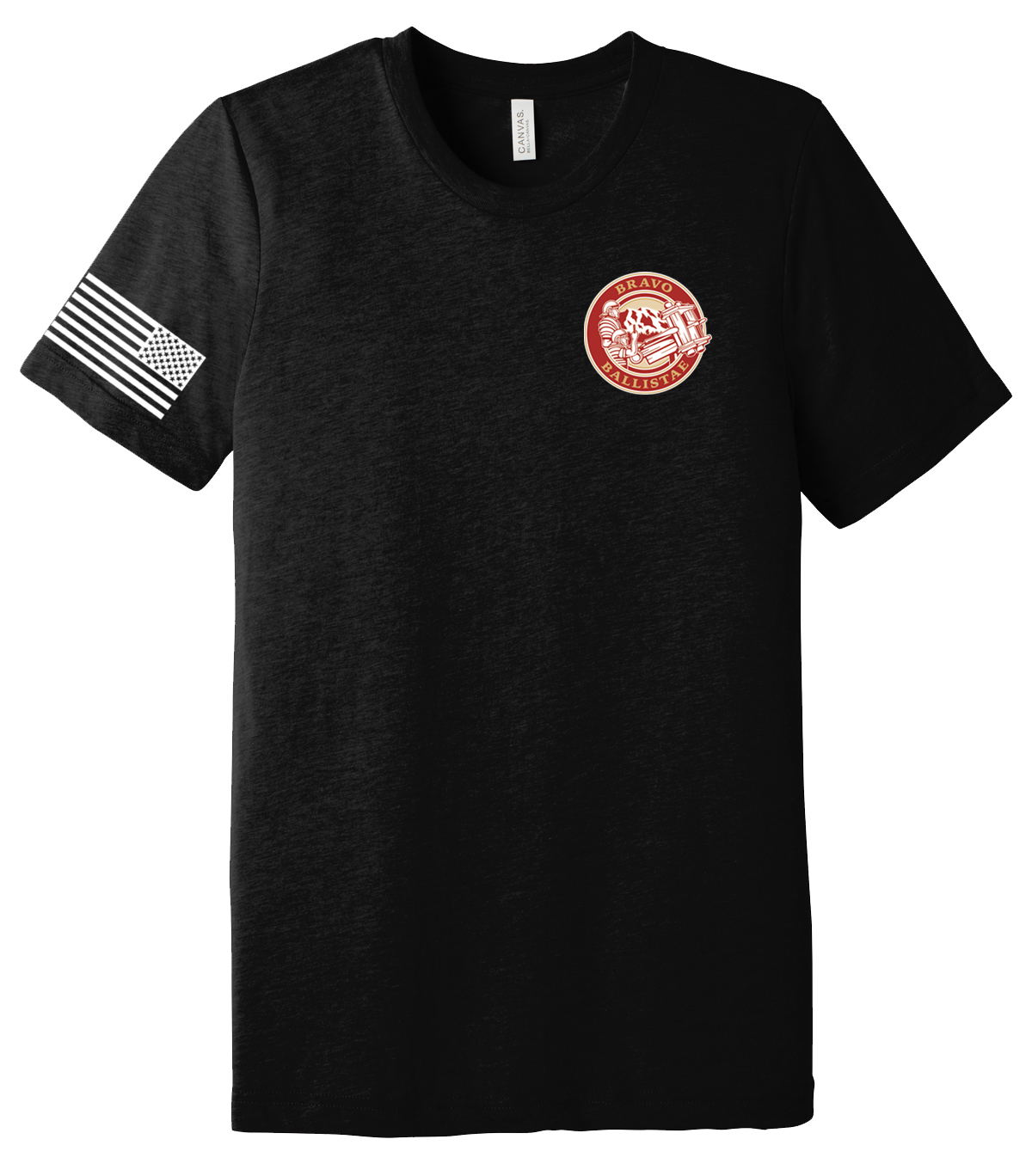 Bravo Battery 1-51 ADA Unisex Triblend Short Sleeve Tee with Right Sleeve Flag