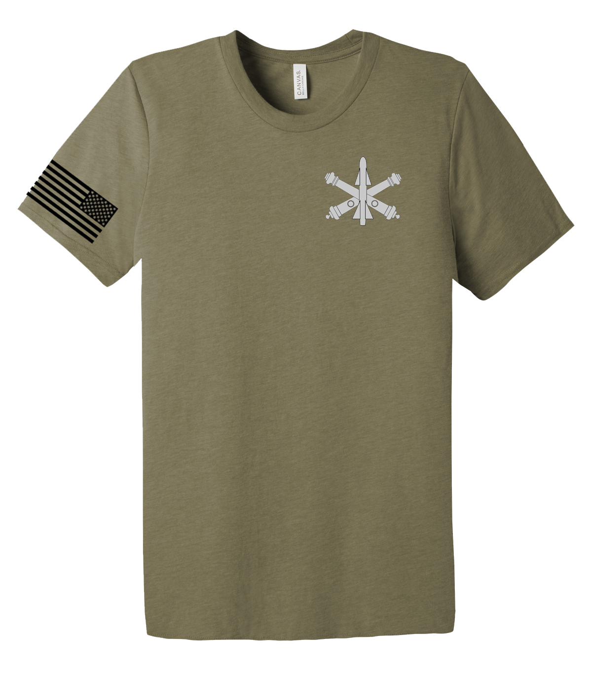 Bravo Battery 1-51 ADA Triblend Short Sleeve Tee with Back Design & Right Sleeve Flag