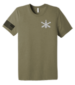 Bravo Battery 1-51 ADA Triblend Short Sleeve Tee with Back Design & Right Sleeve Flag