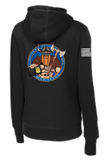 Bravo Det 373rd MI BN Ladies Poly/Cotton Blend Hoodie with Right Sleeve Flag