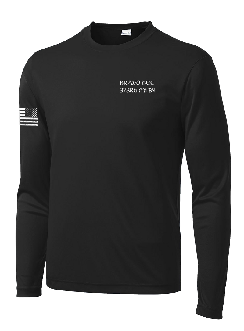 Bravo Det 373rd MI BN Long Sleeve Competitor Tee with Right Sleeve Flag