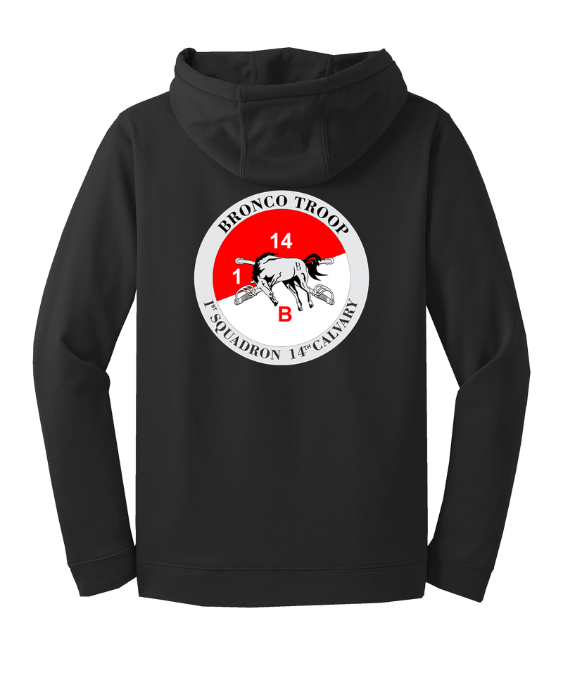 Bronco Troop 1-14 CAV Fleece Hooded Pullover (PT Approved)