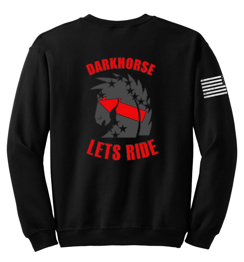 Darkhorse 1-51 ADA Blend Crewneck Sweatshirt with Distressed Flag on Right Sleeve