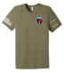 FIST 5-20 IN Unisex Triblend Short Sleeve Tee with Solid White Flag on Right Sleeve and 5-20 IN Logo on Left Sleeve