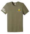 HHC 147th Field Hospital Unisex Triblend Short Sleeve Tee with Distressed Flag on Right Sleeve