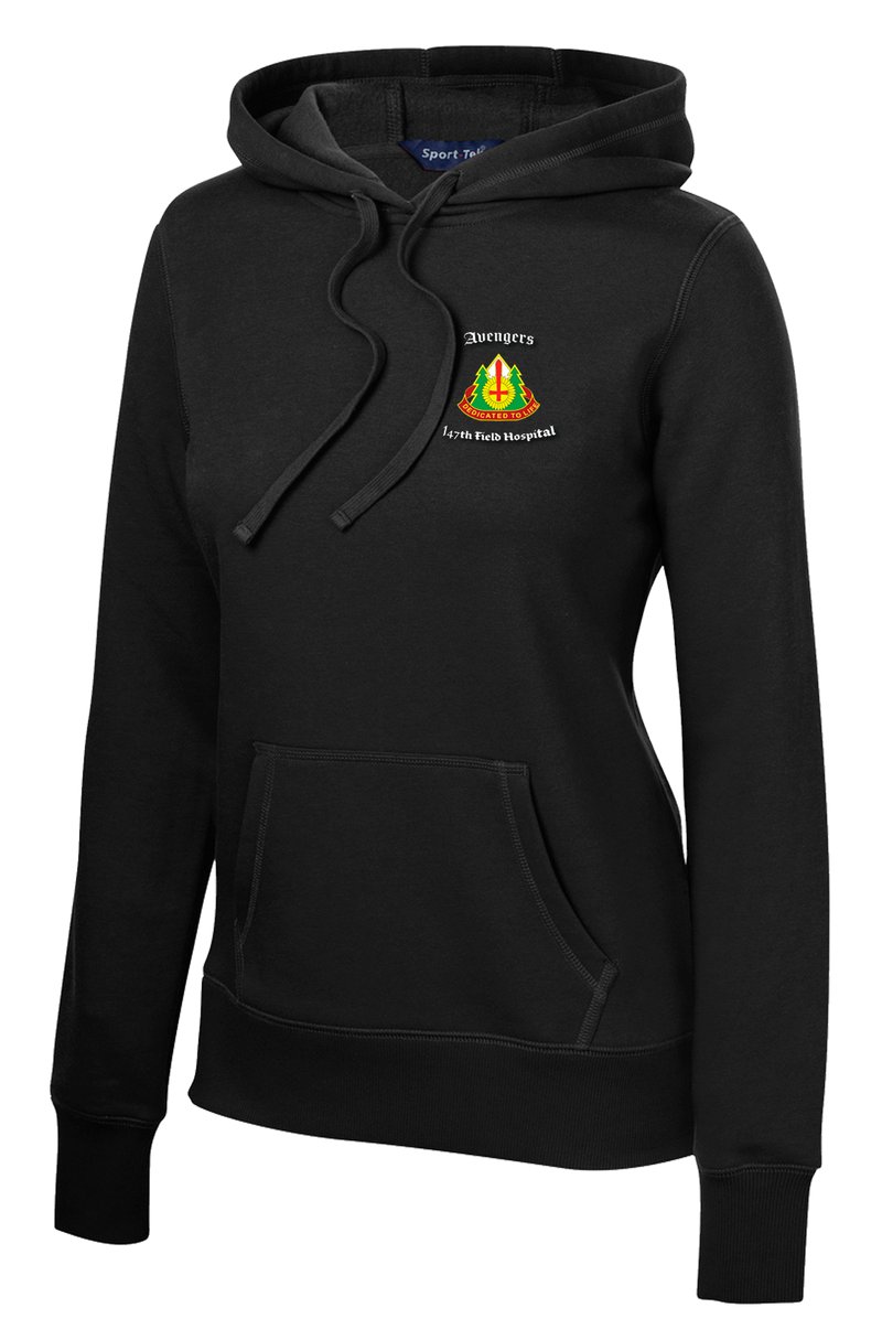 HHC 147th Field Hospital Ladies Poly/Cotton Blend Hoodie with Flag with Effects on Right Sleeve