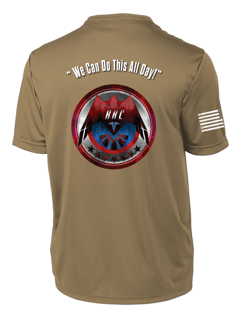 HHC 147th Field Hospital Competitor Tee with Flag with Effects on Right Sleeve